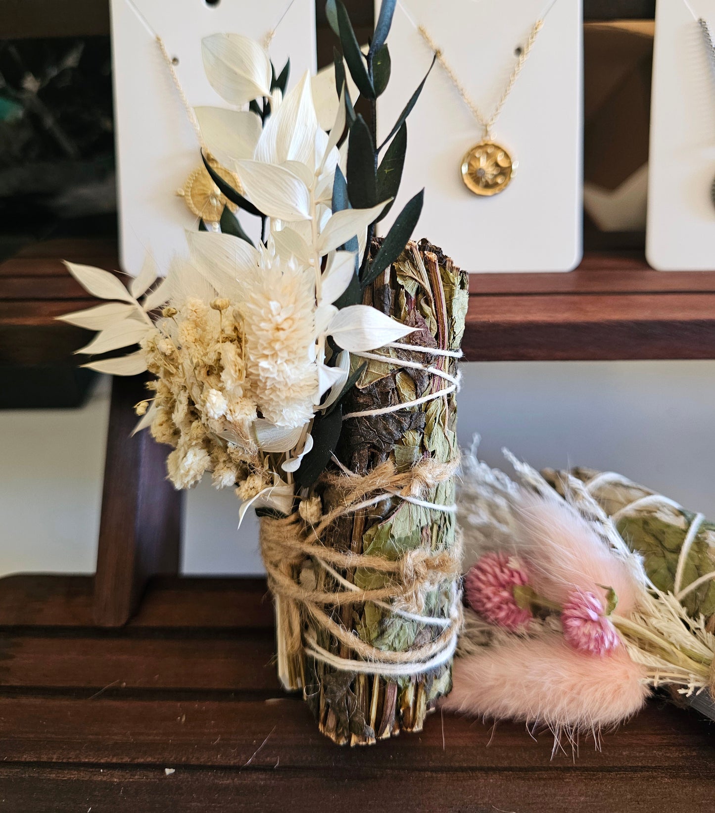 Selenite & Sage/Peppermint with Dried Florals