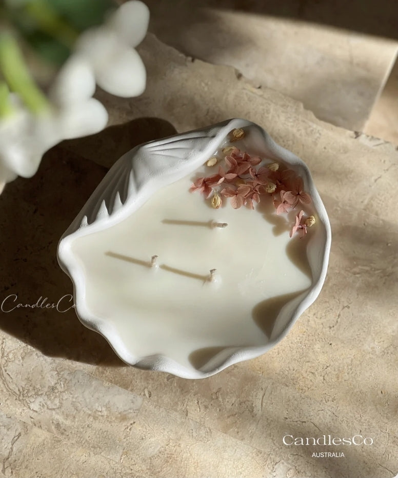 CandlesCo Australia | Seashell Scented Dried Flowers Candle
