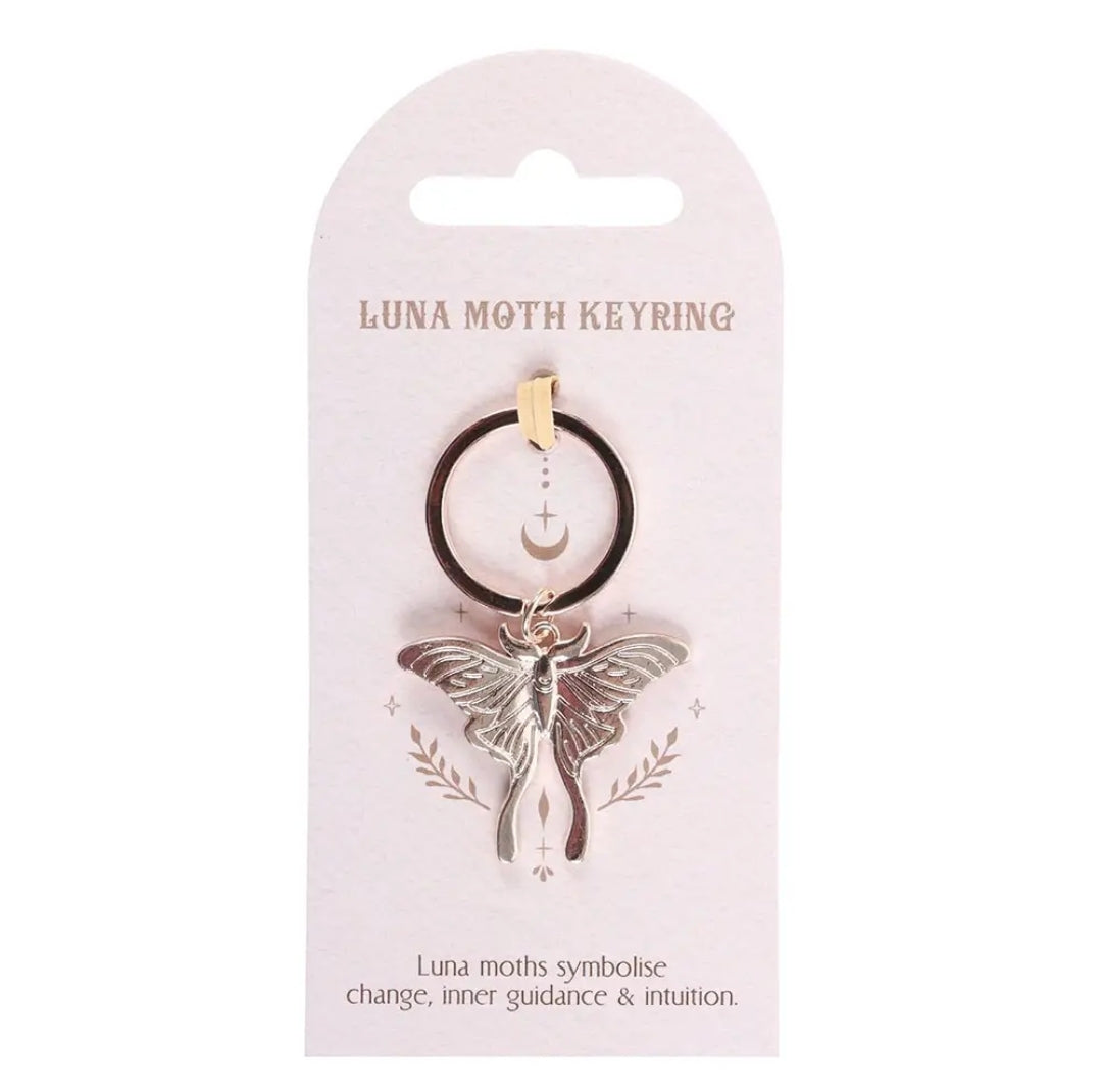 Luna Moth Metal Keyring
