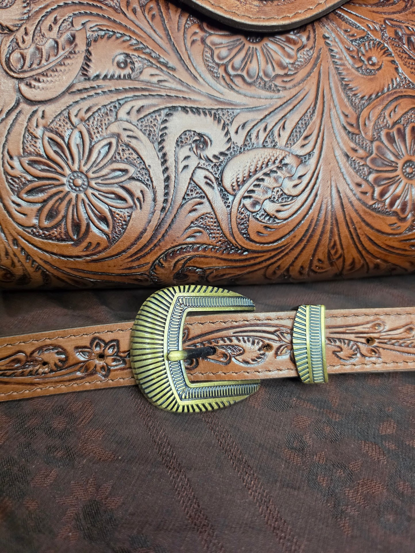 Tooled Leather Crossbody Bag | Fern Glade Luxe