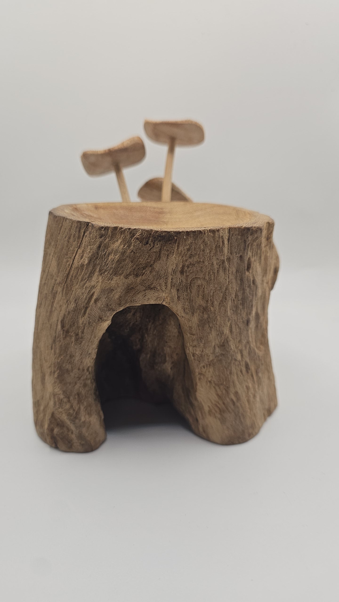 Teak Wood Mushroom Insence Holder