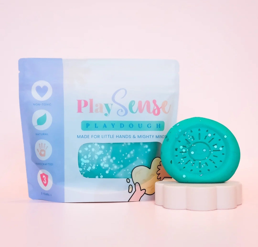 Play Sense | Glitter Dough | Teal | Sour Lolly Scented
