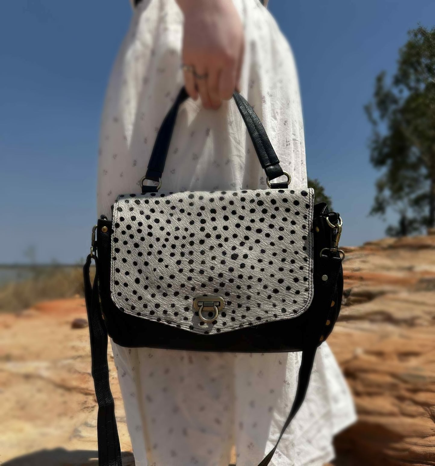 Fern Glade Luxe | Spotty Leather Cowhide Bag