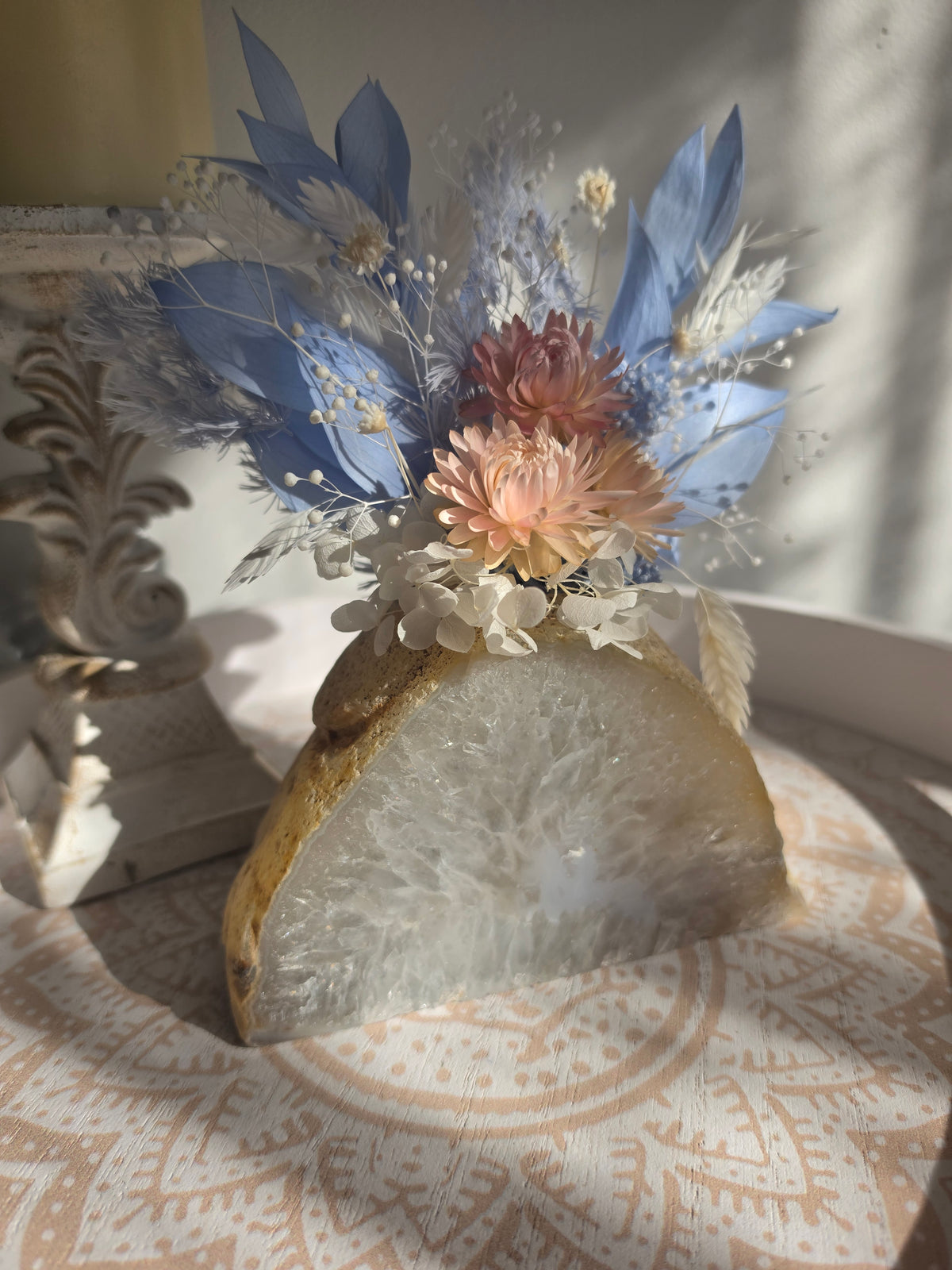 Peach Moon Agate Floral Arrangement