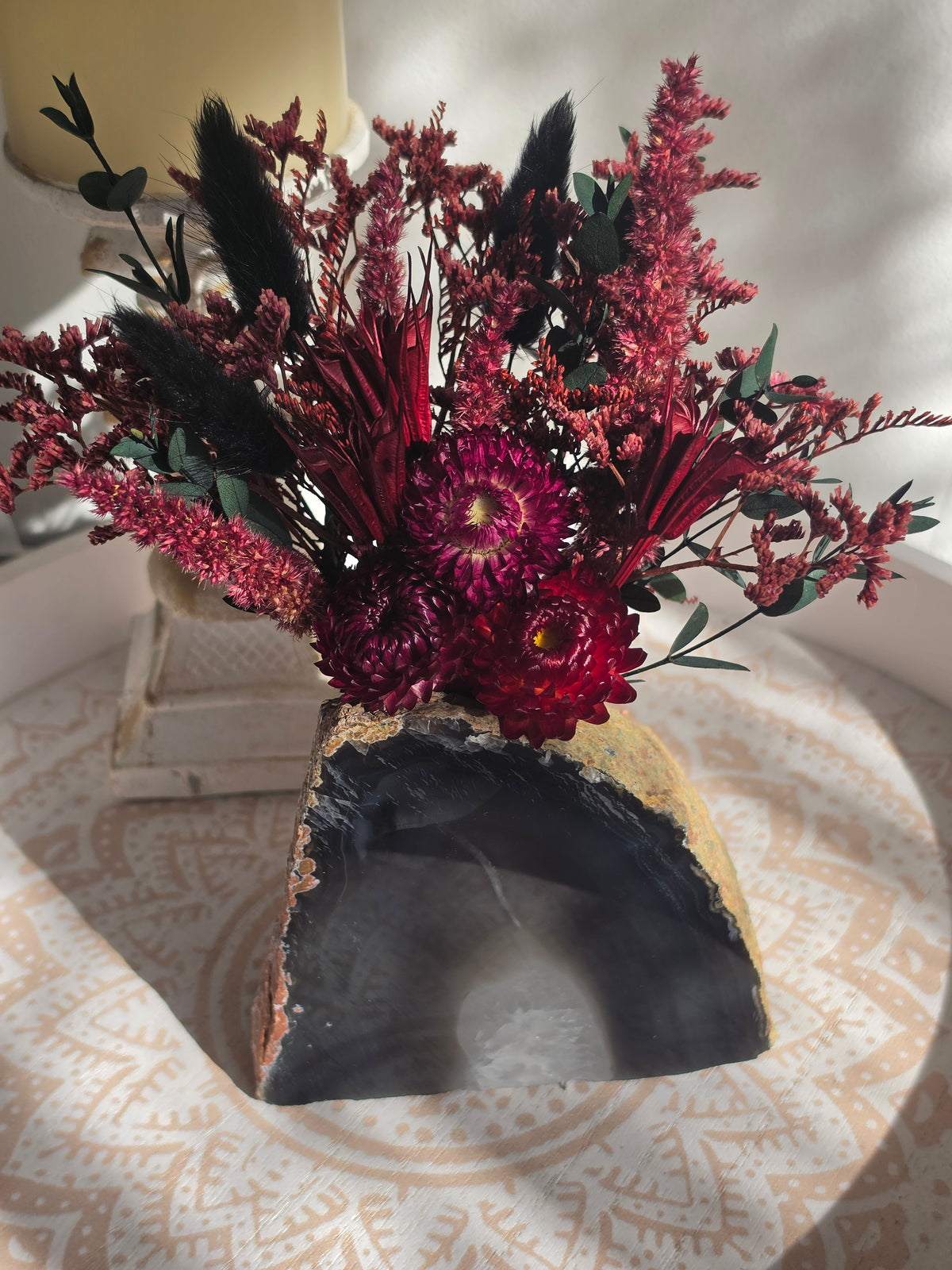 Midnight Wildflower Agate Floral Arrangement