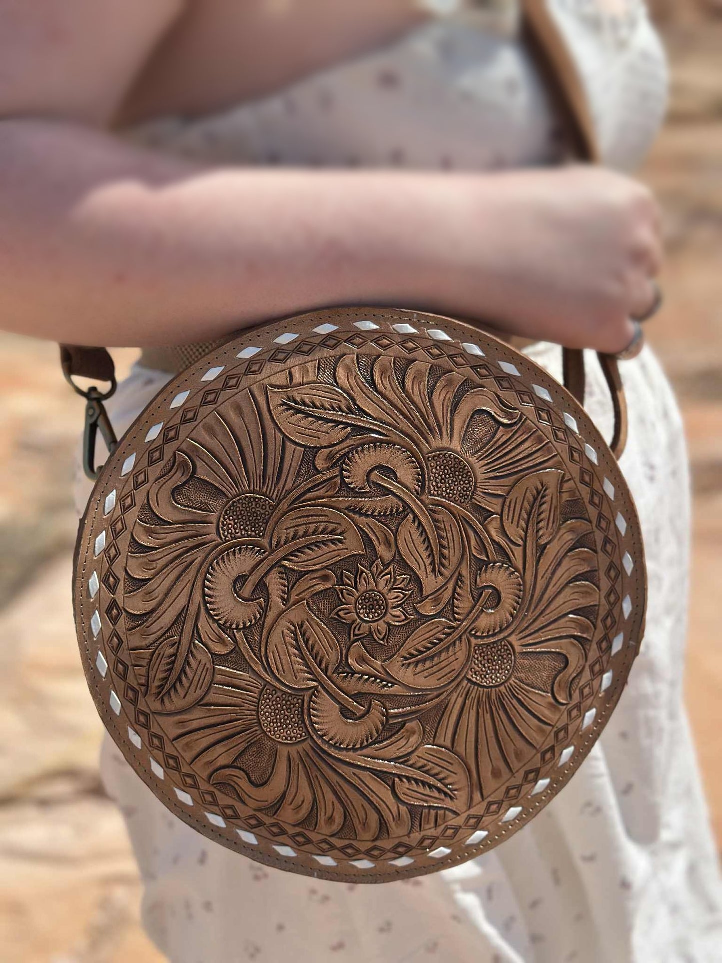 Fern Glade Luxe | Boho Genuine Tooled Leather Bag