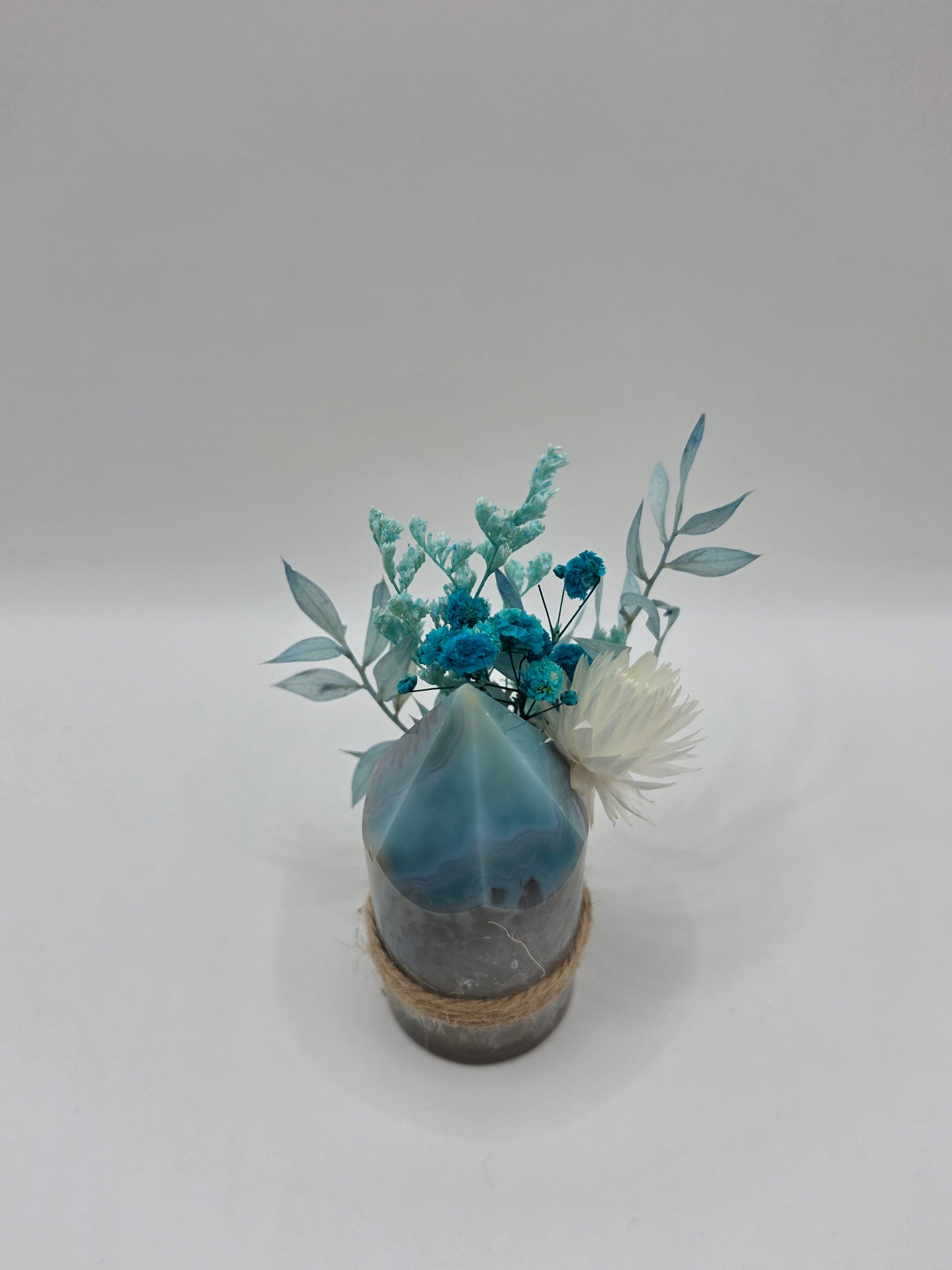 Agate Cylinder with Dried Posy