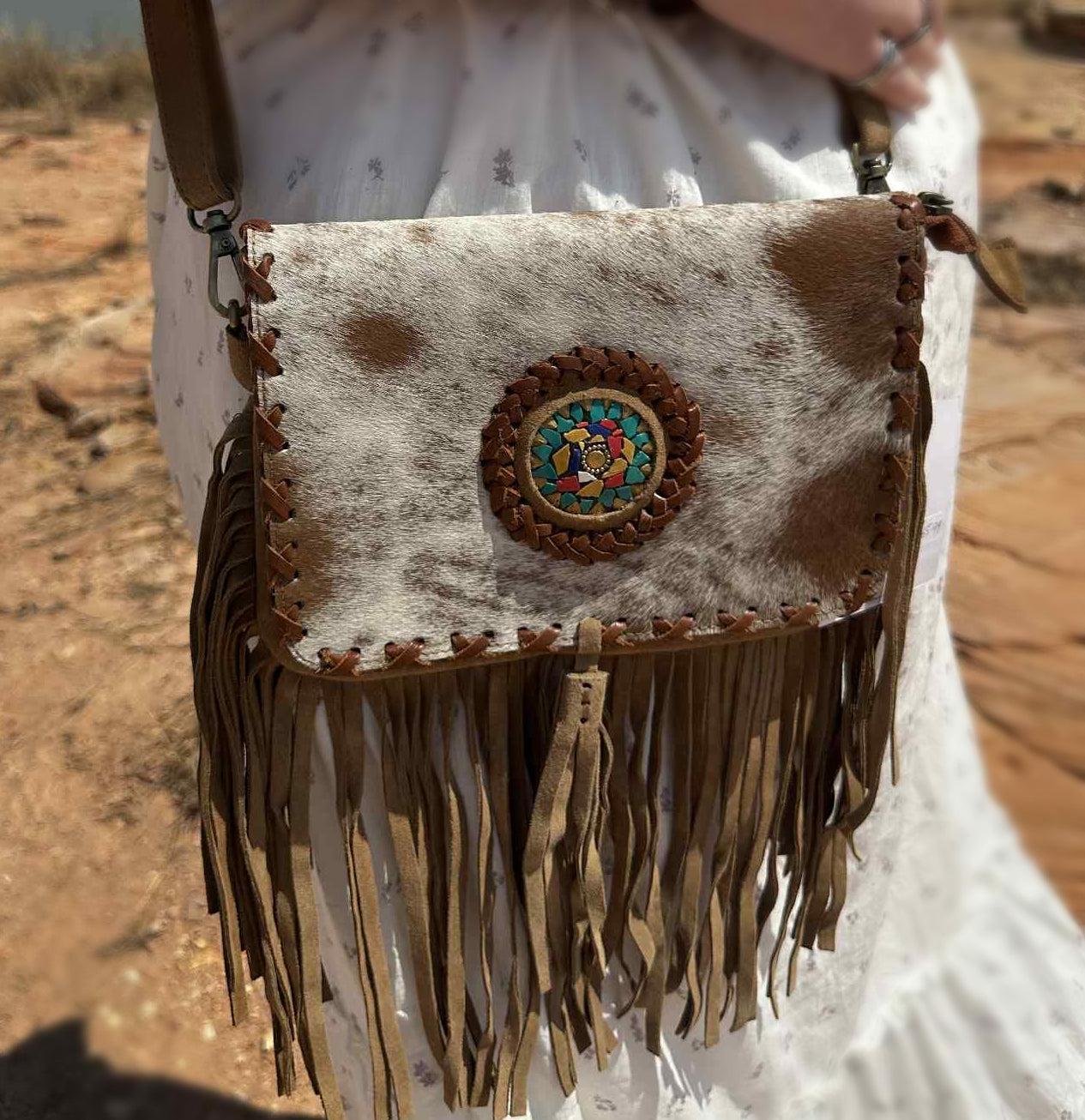 Fern Glade Luxe | Mosiac Cowhide Bag