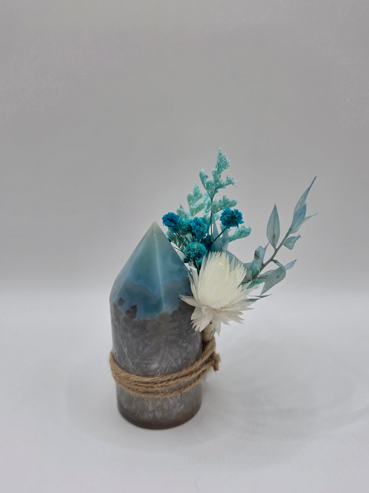 Agate Cylinder with Dried Posy