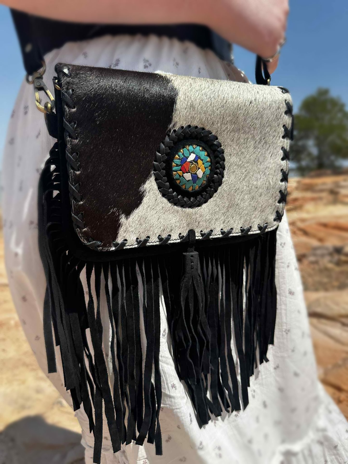 Fern Glade Luxe | Mosiac Cowhide Bag