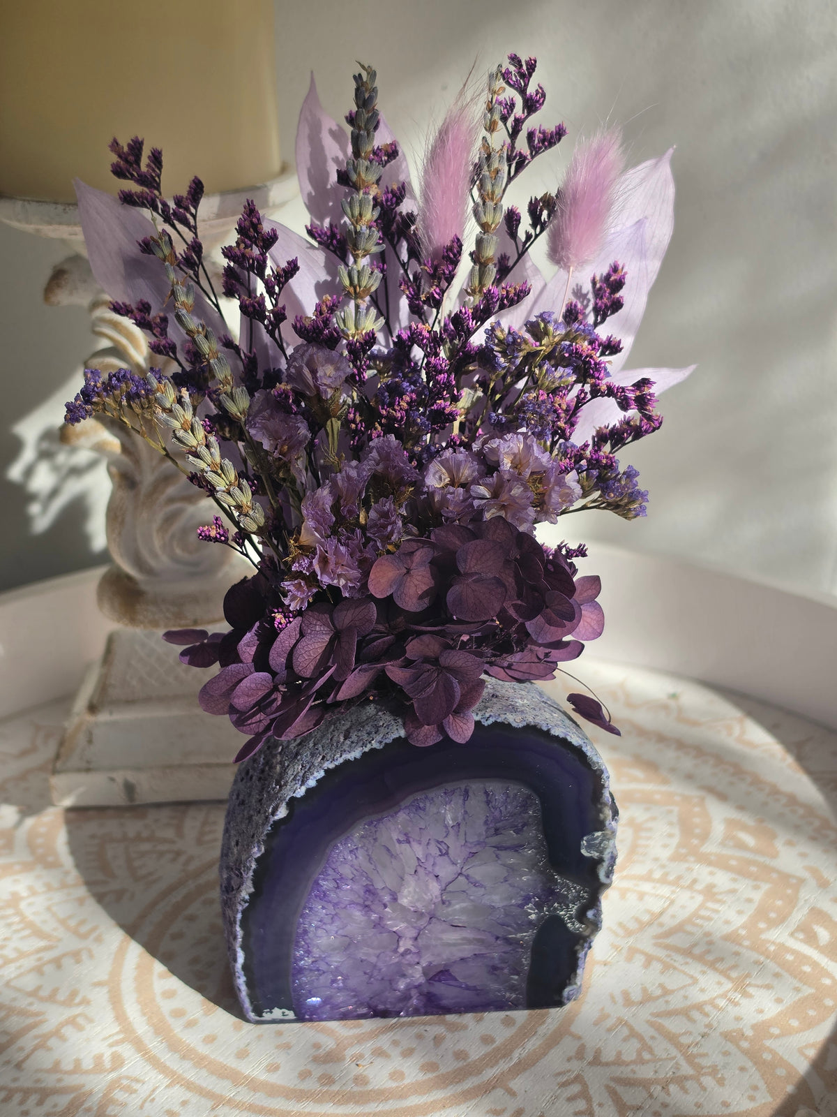 Mystic Violet Agate Floral Arrangement