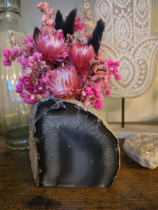 Midnight Bloom Agate Floral Arrangement