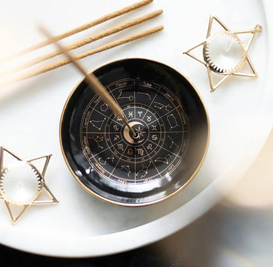 Astrology Wheel Ceramic Incense Dish