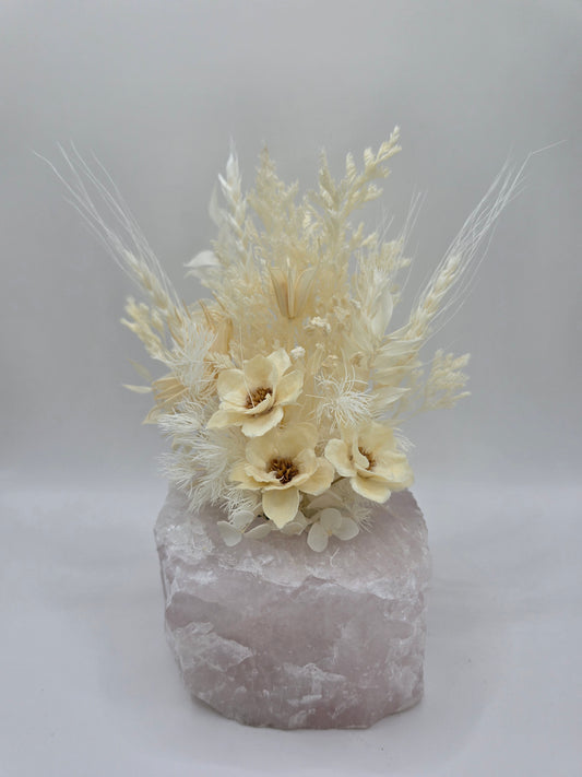 Ivory Meadow Rose Quartz Floral Arrangement