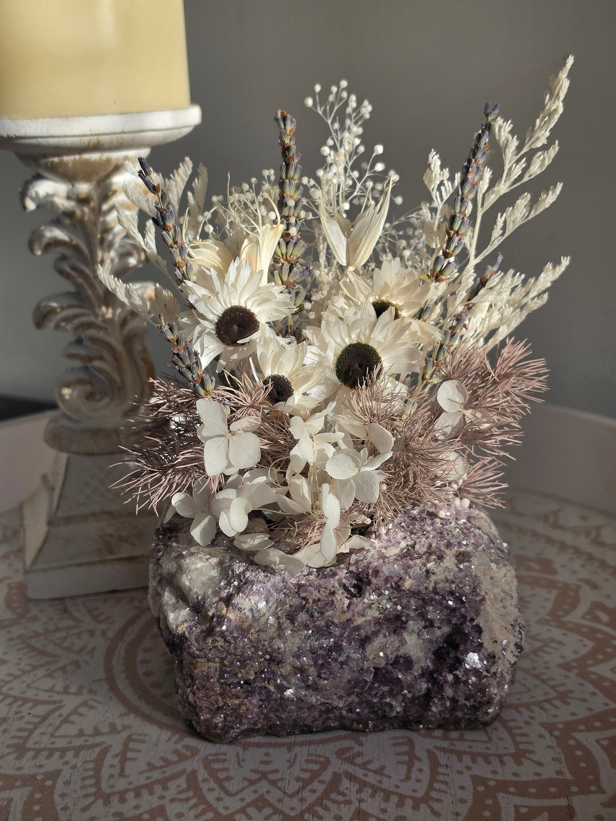 Lavender Meadows Lepidolite Floral Arrangement