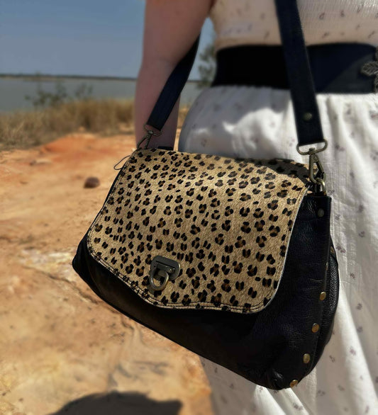 Fern Glade Luxe | Leopard Leather Cowhide Bag
