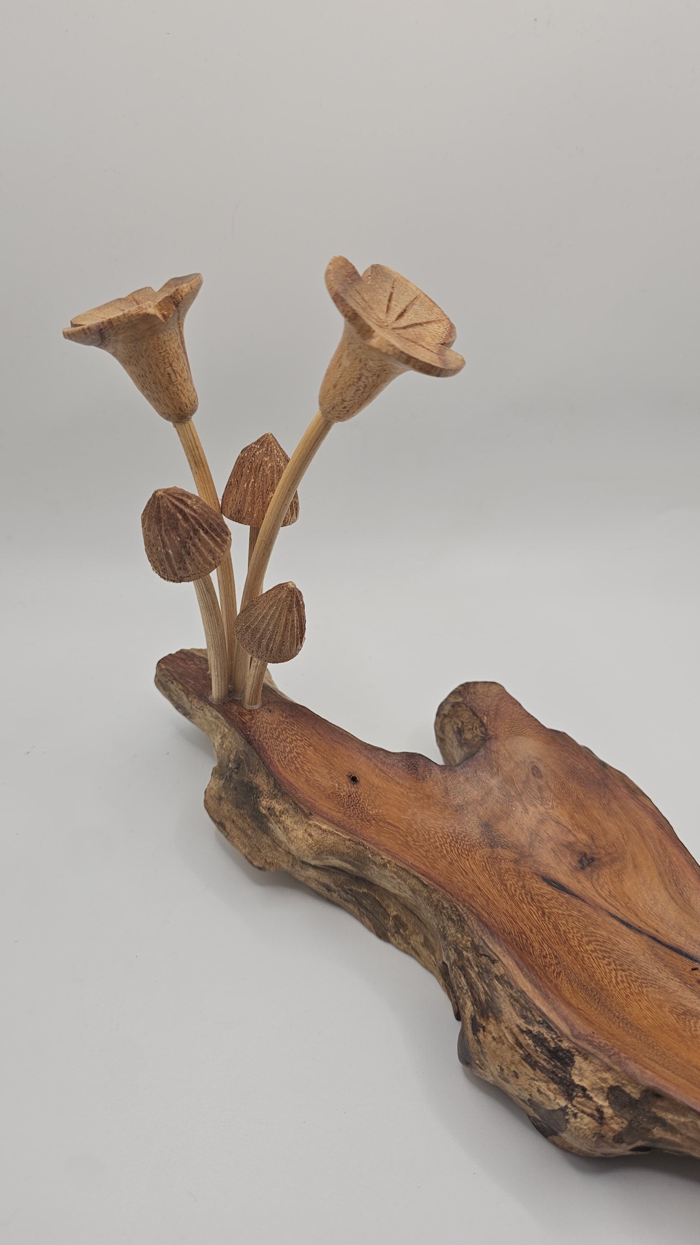 Teak Wood Hummingbird Insence Holder