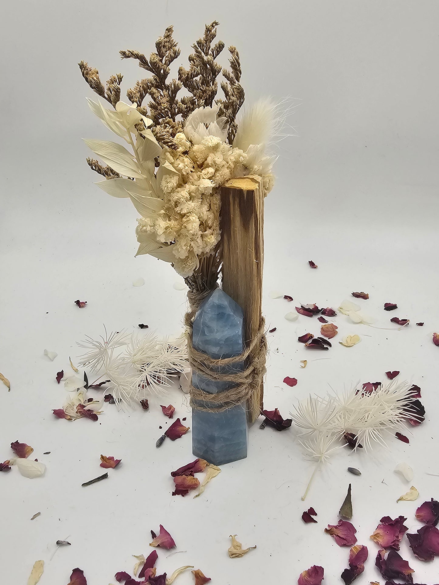 Crystal Tower & Palo Santo With Dried Flower