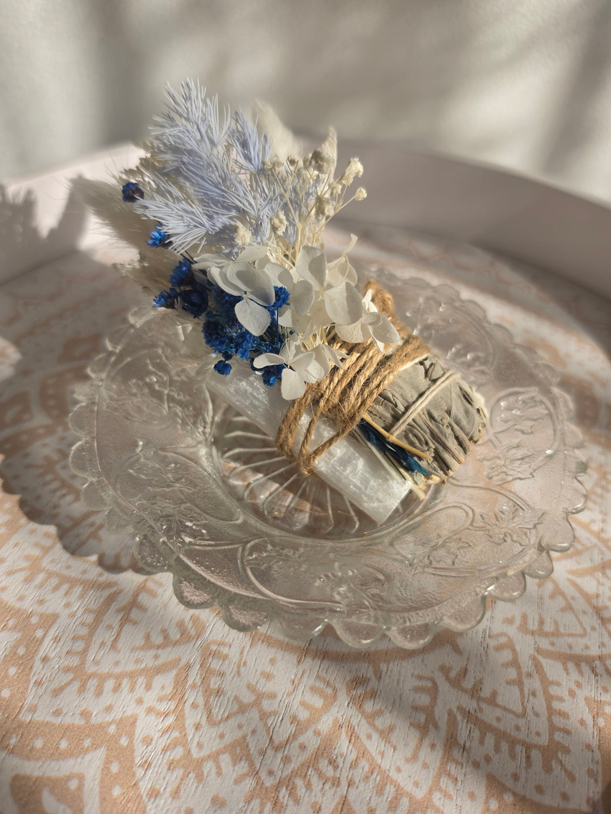 Sage & Selenite Cleansing Bundle with Dried Floral Posy