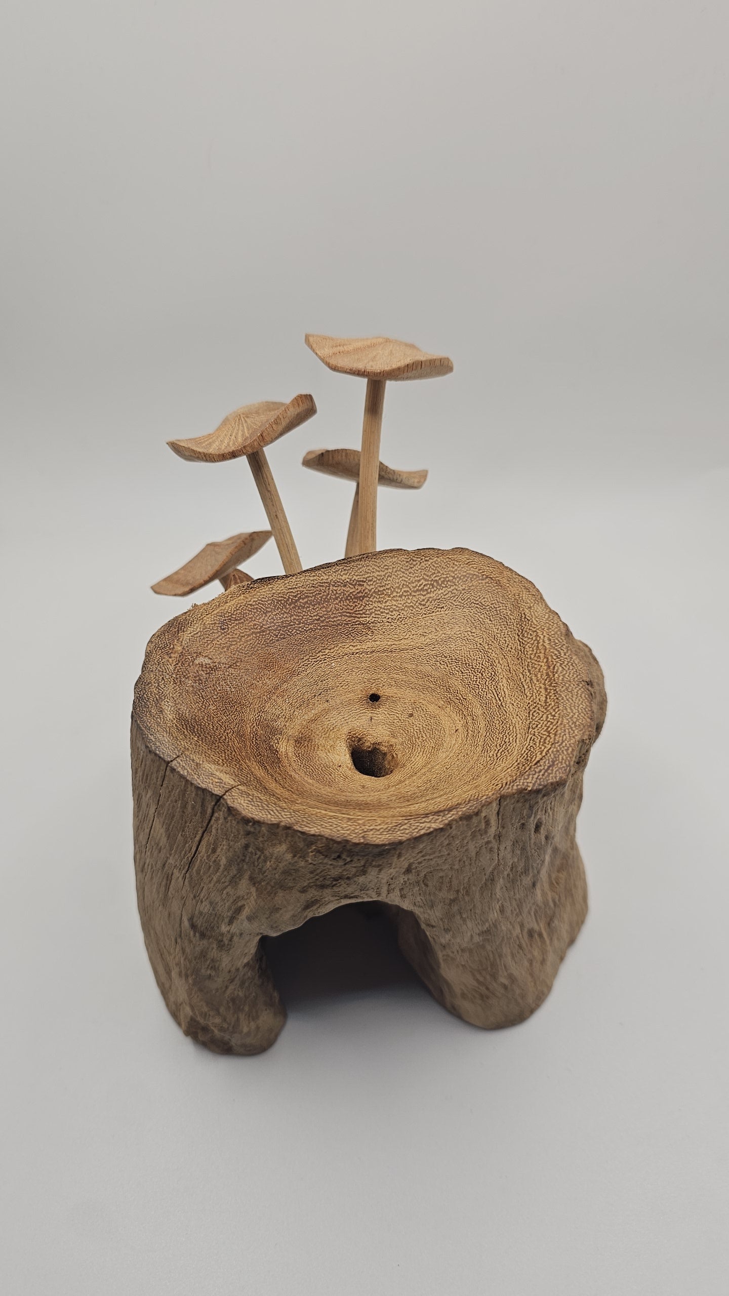 Teak Wood Mushroom Insence Holder