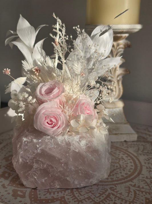Blush Rose Quartz Floral Arrangement