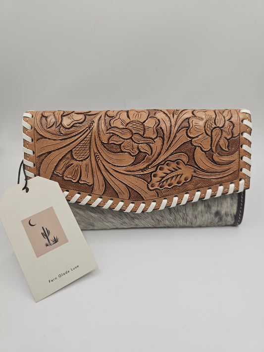 Fern Glade Luxe | Leather & Cowhide Wallet