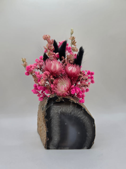 Midnight Bloom Agate Floral Arrangement