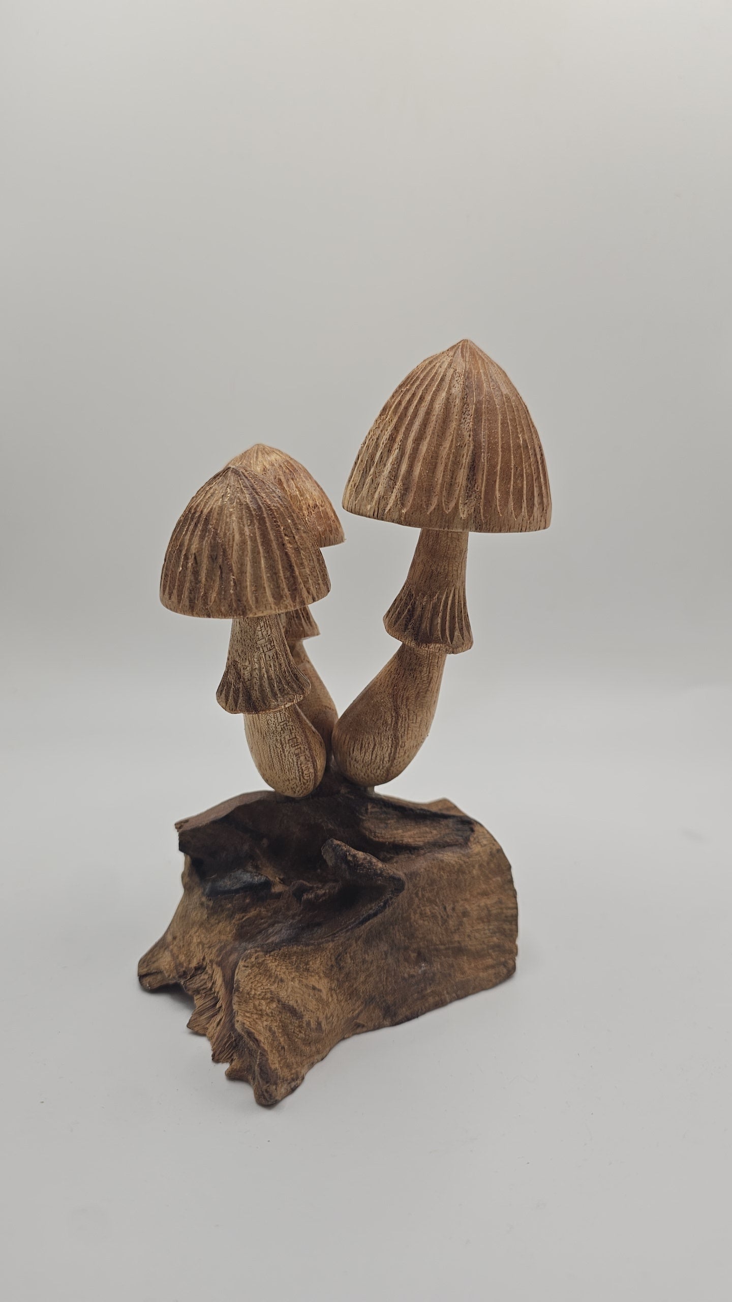 Teak Wood Mushroom Carving