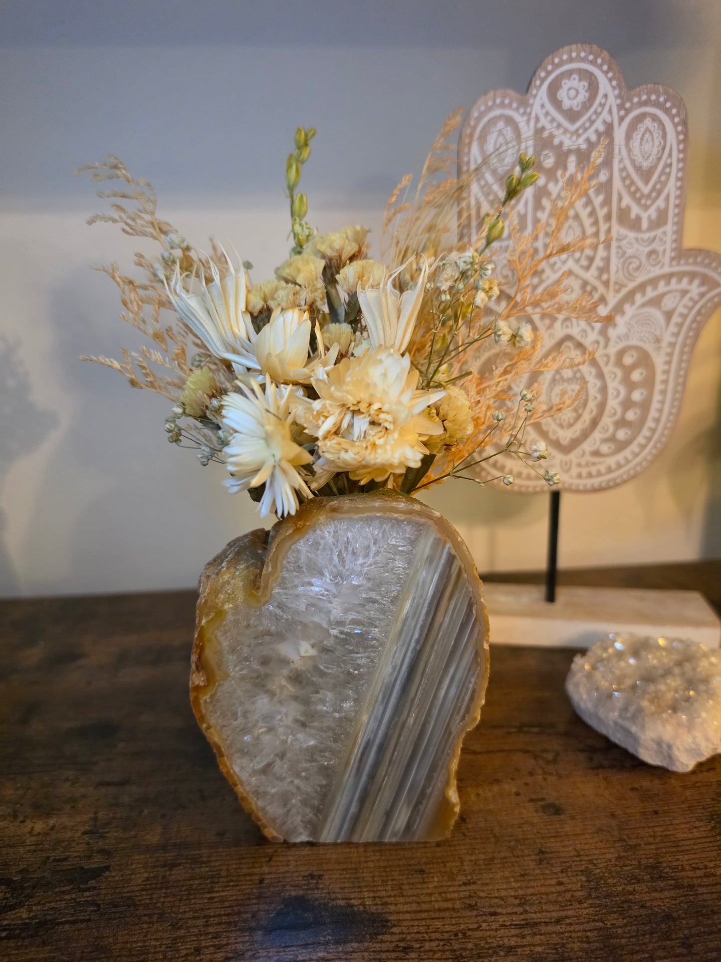Golden Meadow Agate Floral Arrangement