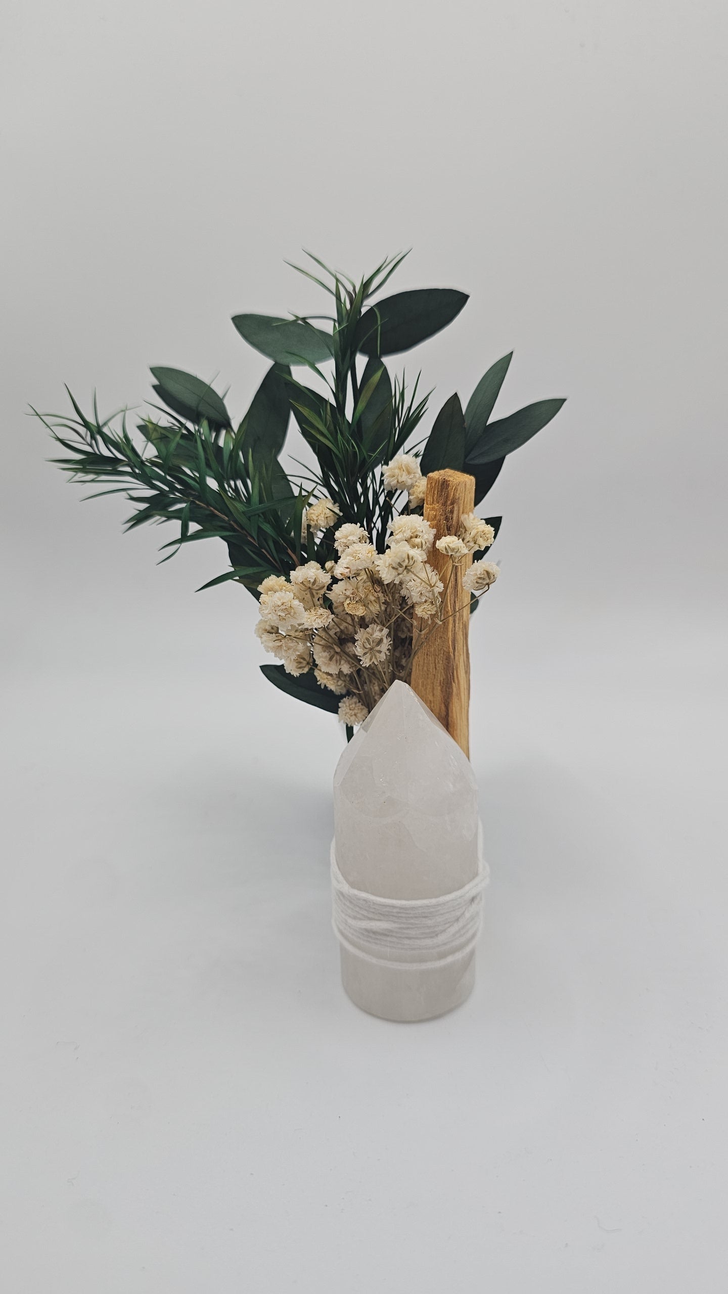 Crystal Tower & Palo Santo With Dried Flower
