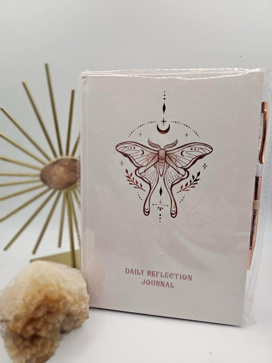 Luna Moth Daily Reflection Journal & Crystal Pen