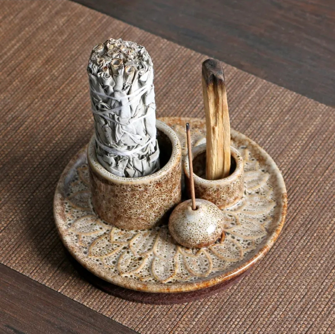Sage, Palo Santo & Incense Ceramic Stand