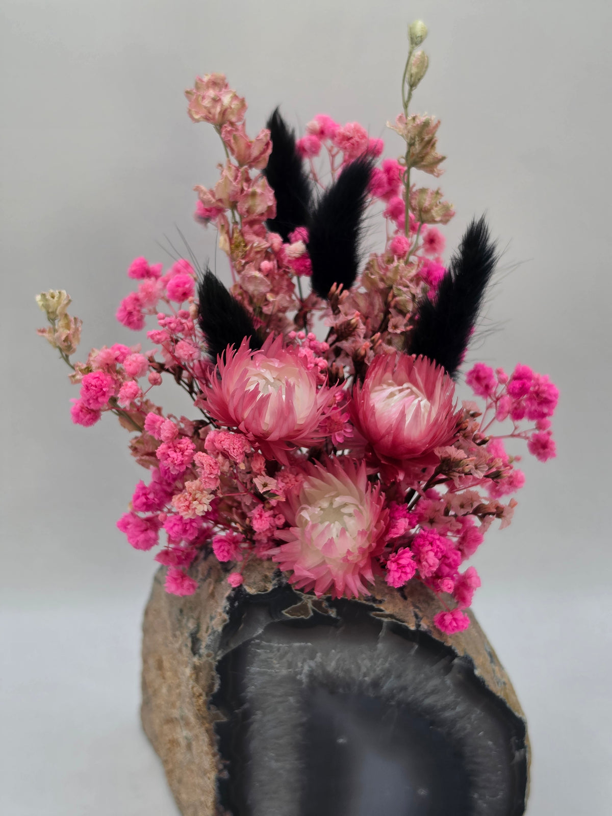 Midnight Bloom Agate Floral Arrangement
