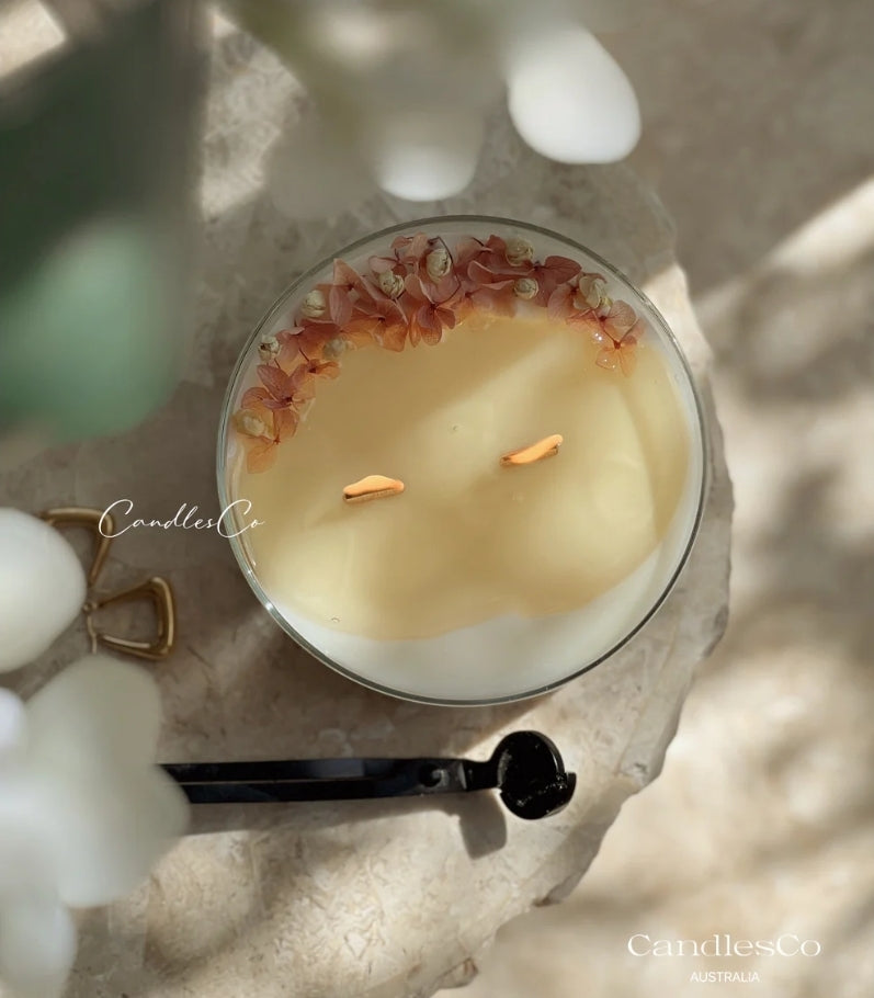 CandlesCo Australia | Scented Dried Flower Candle in Glass Bowl