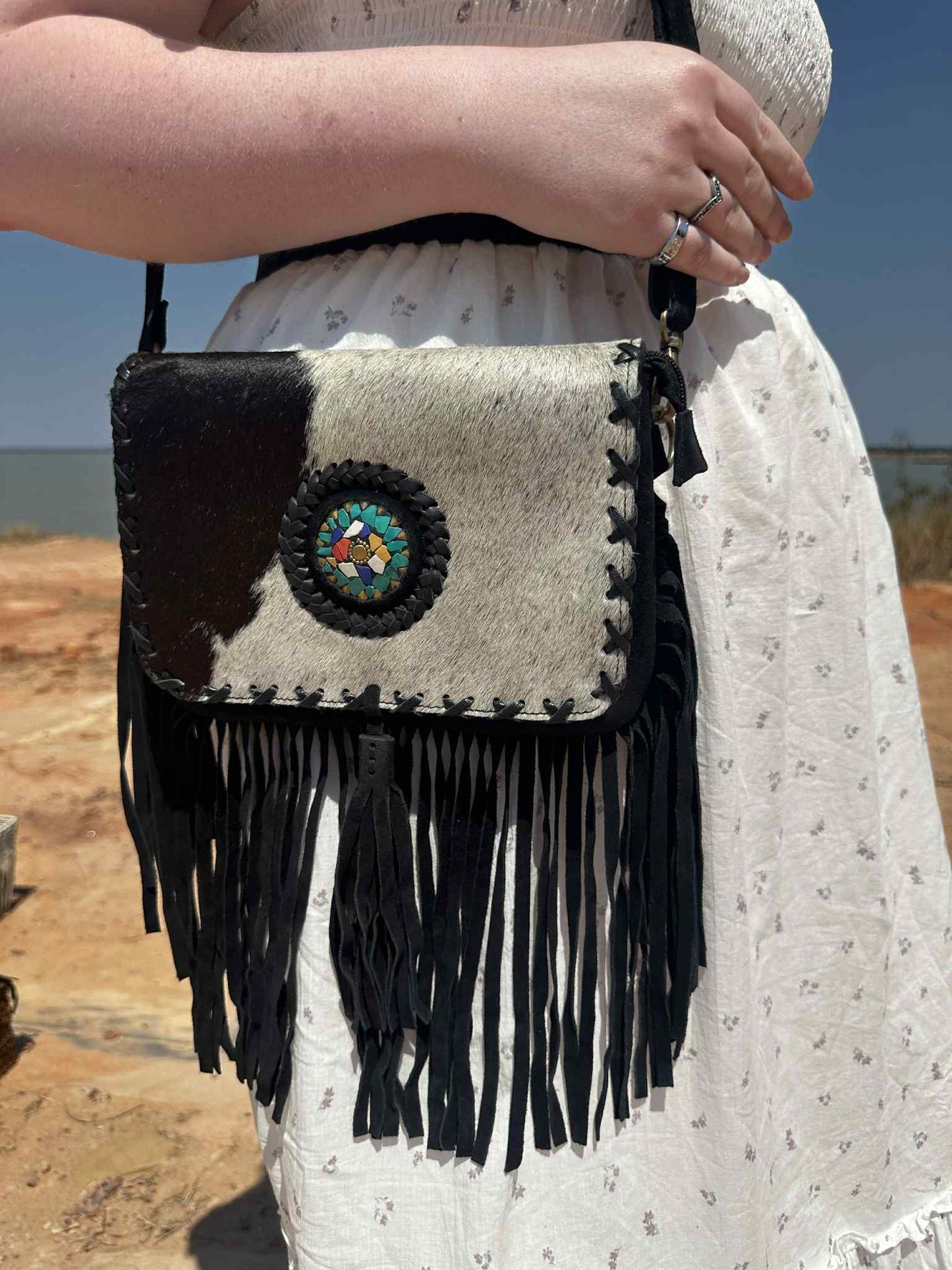 Fern Glade Luxe | Mosiac Cowhide Bag