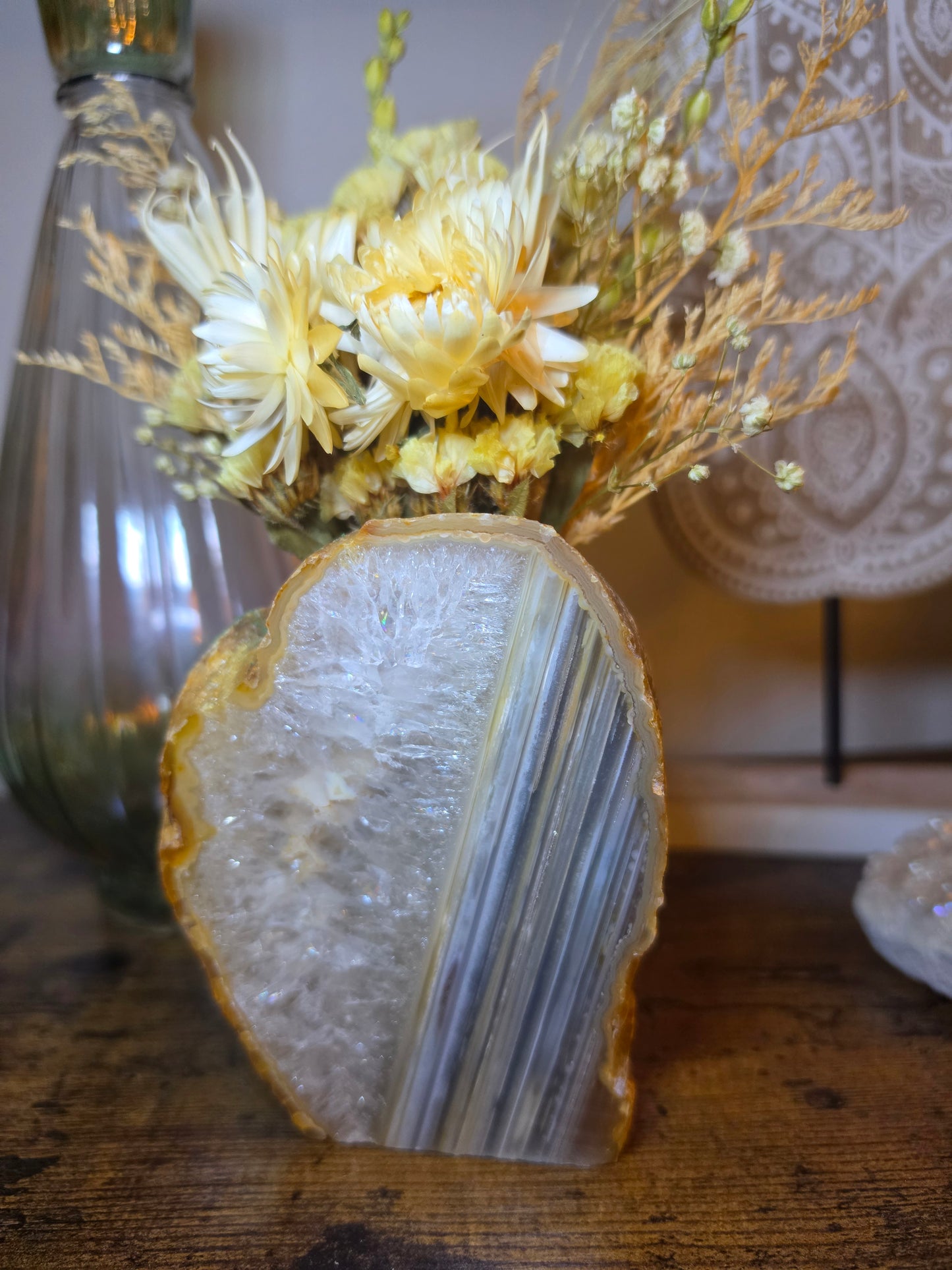 Golden Meadow Agate Floral Arrangement