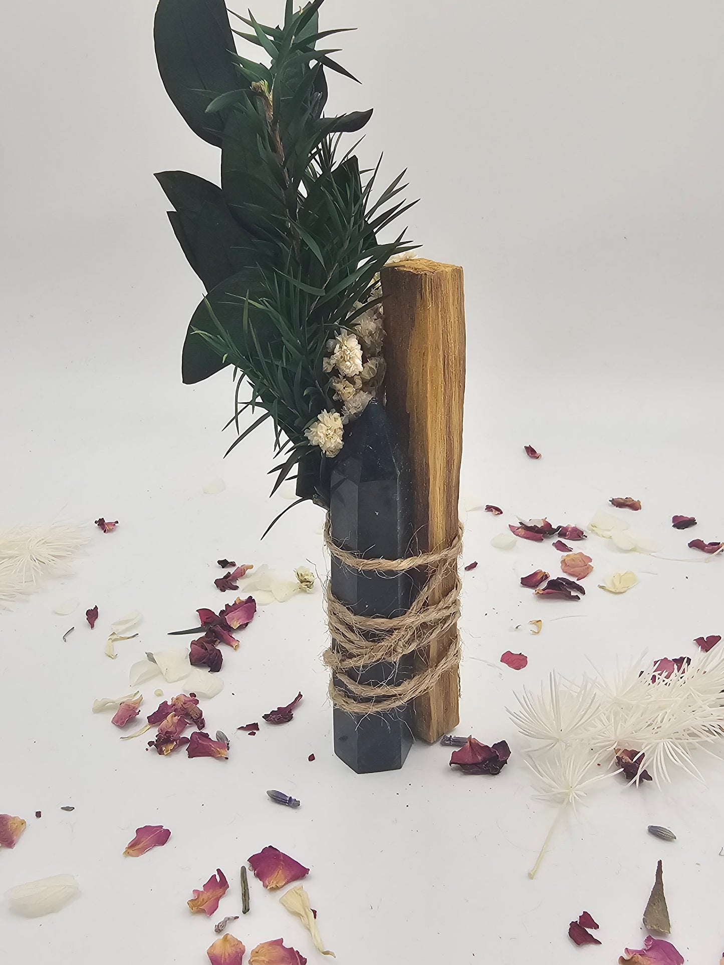 Crystal Tower & Palo Santo With Dried Flower