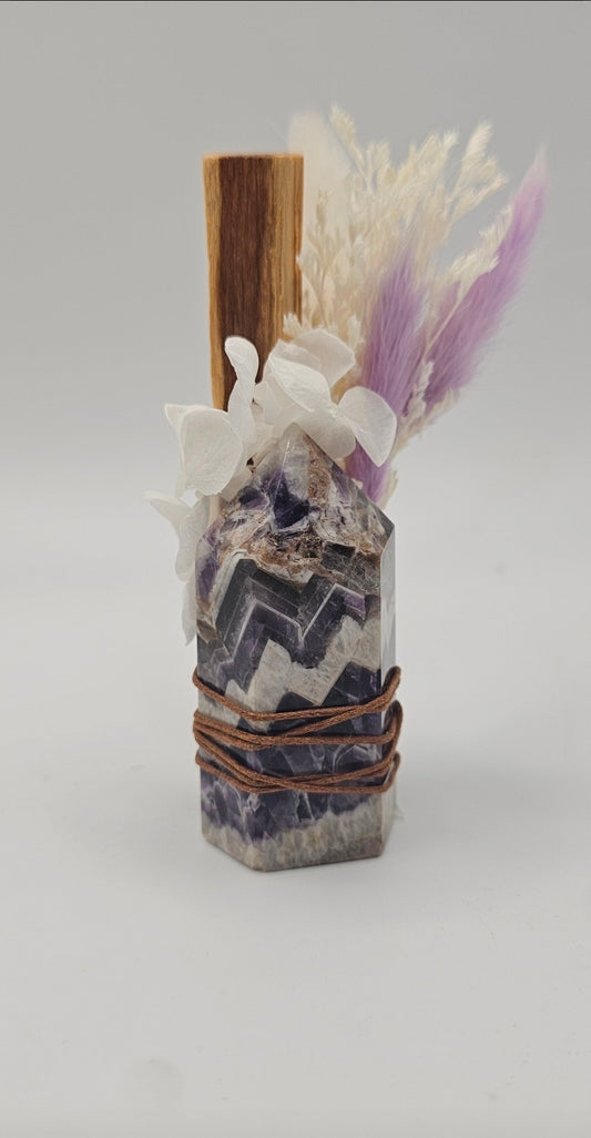 Chevron Amethyst Tower + Palo Santo
