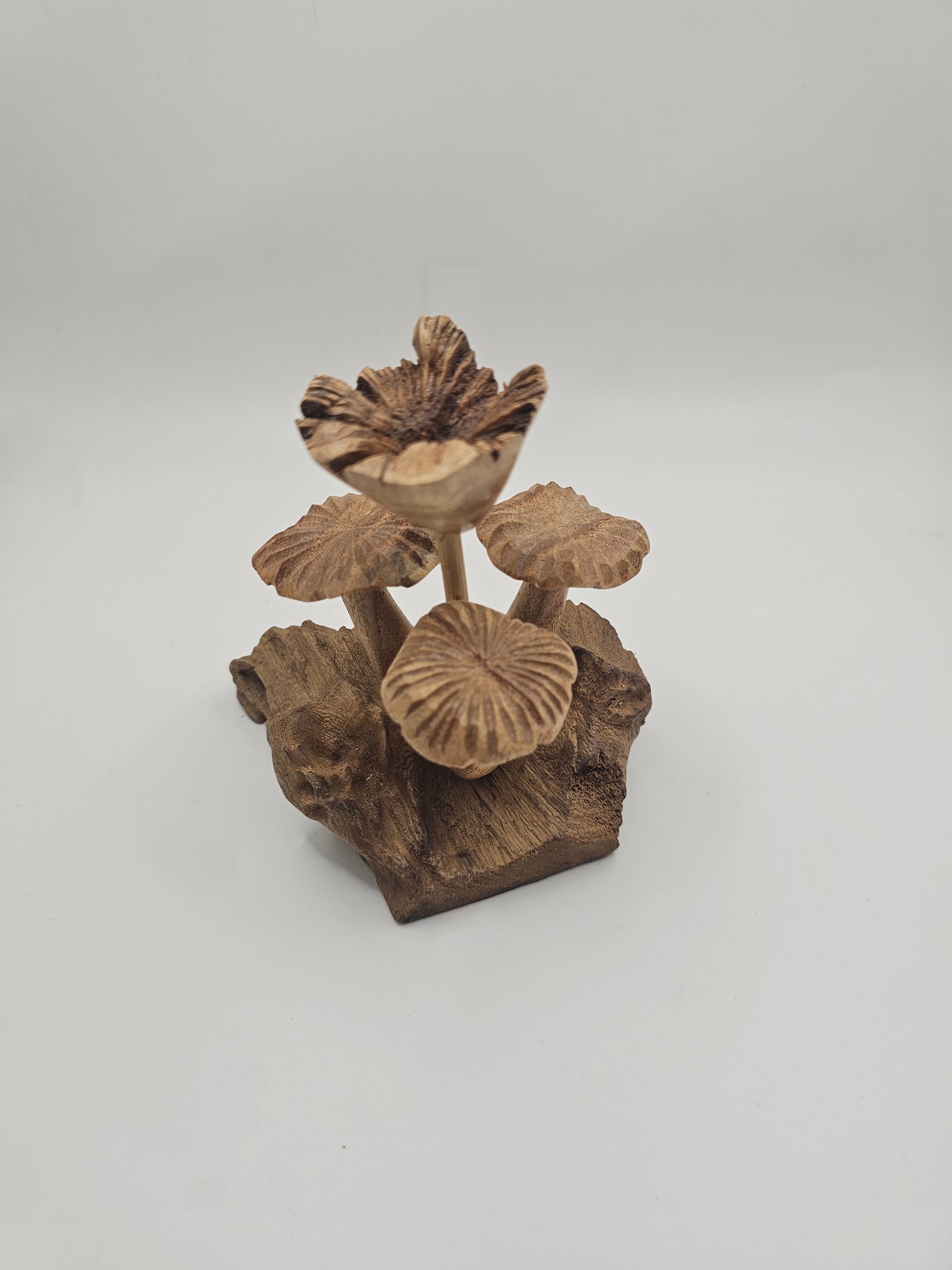 Teak Wood Mushroom Carving