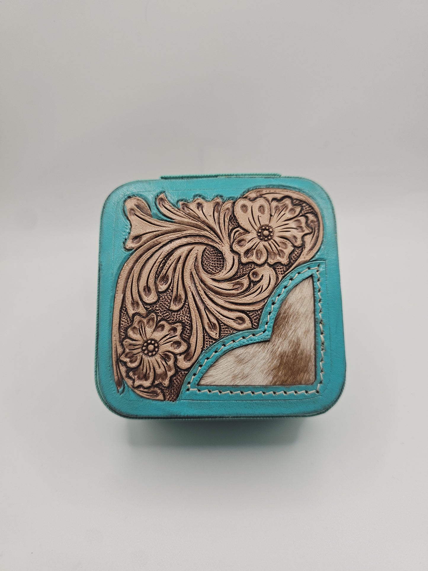 Fern Glade Luxe | Leather & Cowhide Travel Jewellery Box