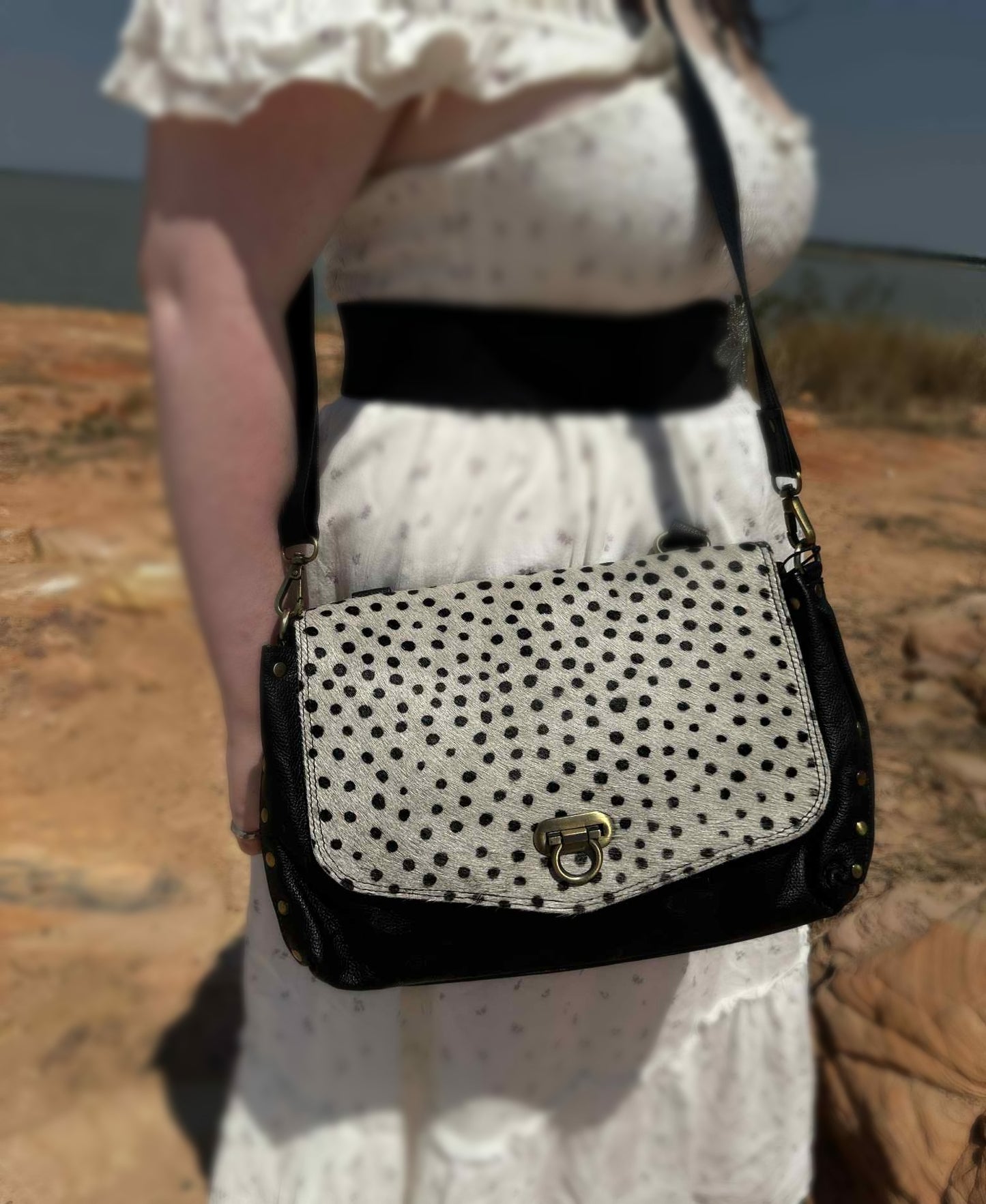 Fern Glade Luxe | Spotty Leather Cowhide Bag