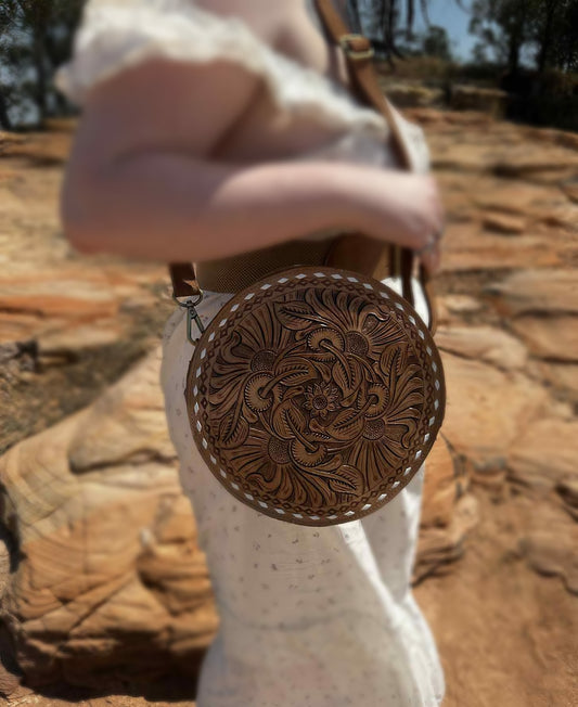 Fern Glade Luxe | Boho Genuine Tooled Leather Bag