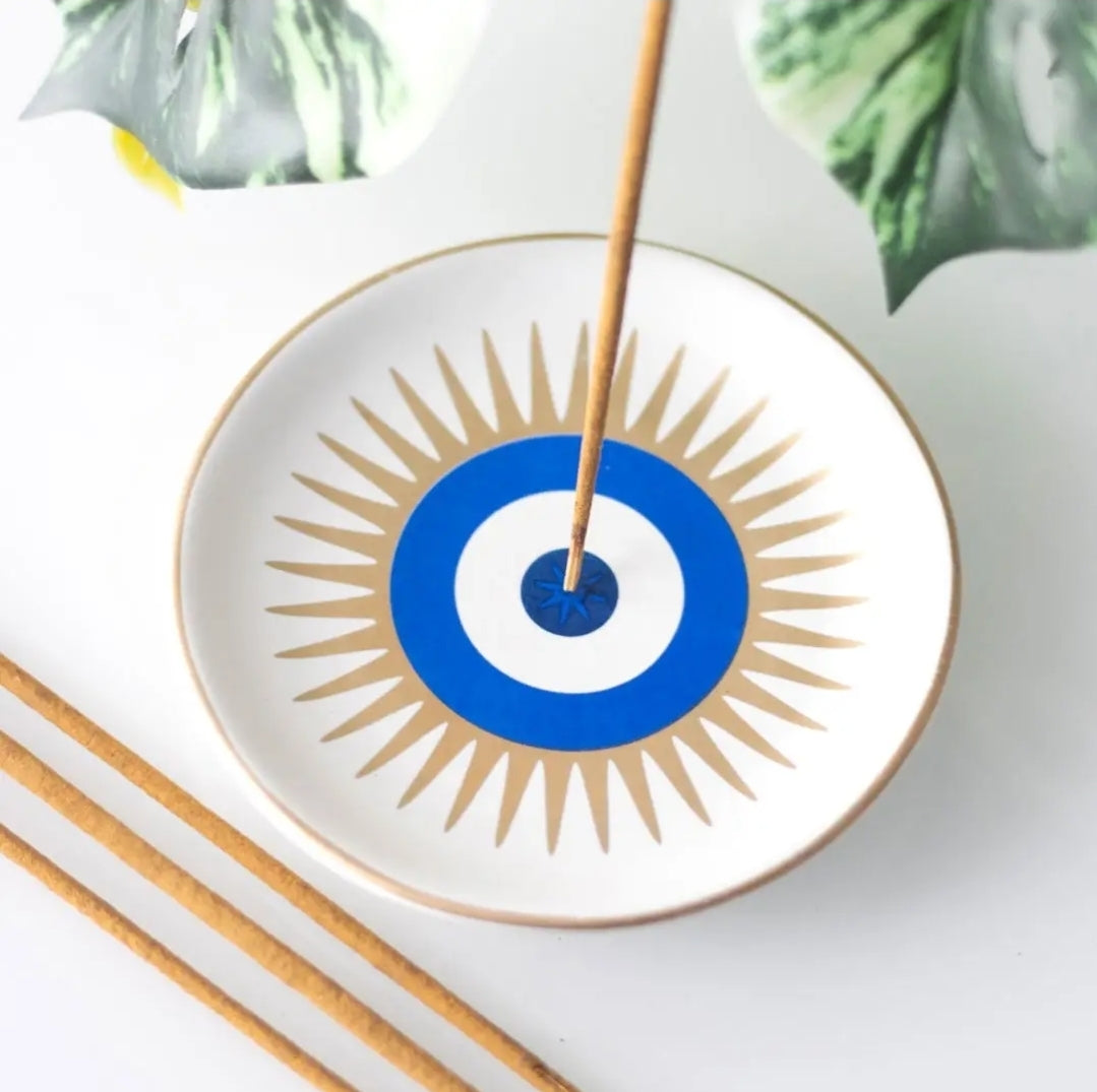 Evil Eye Ceramic Incense Stick Holder