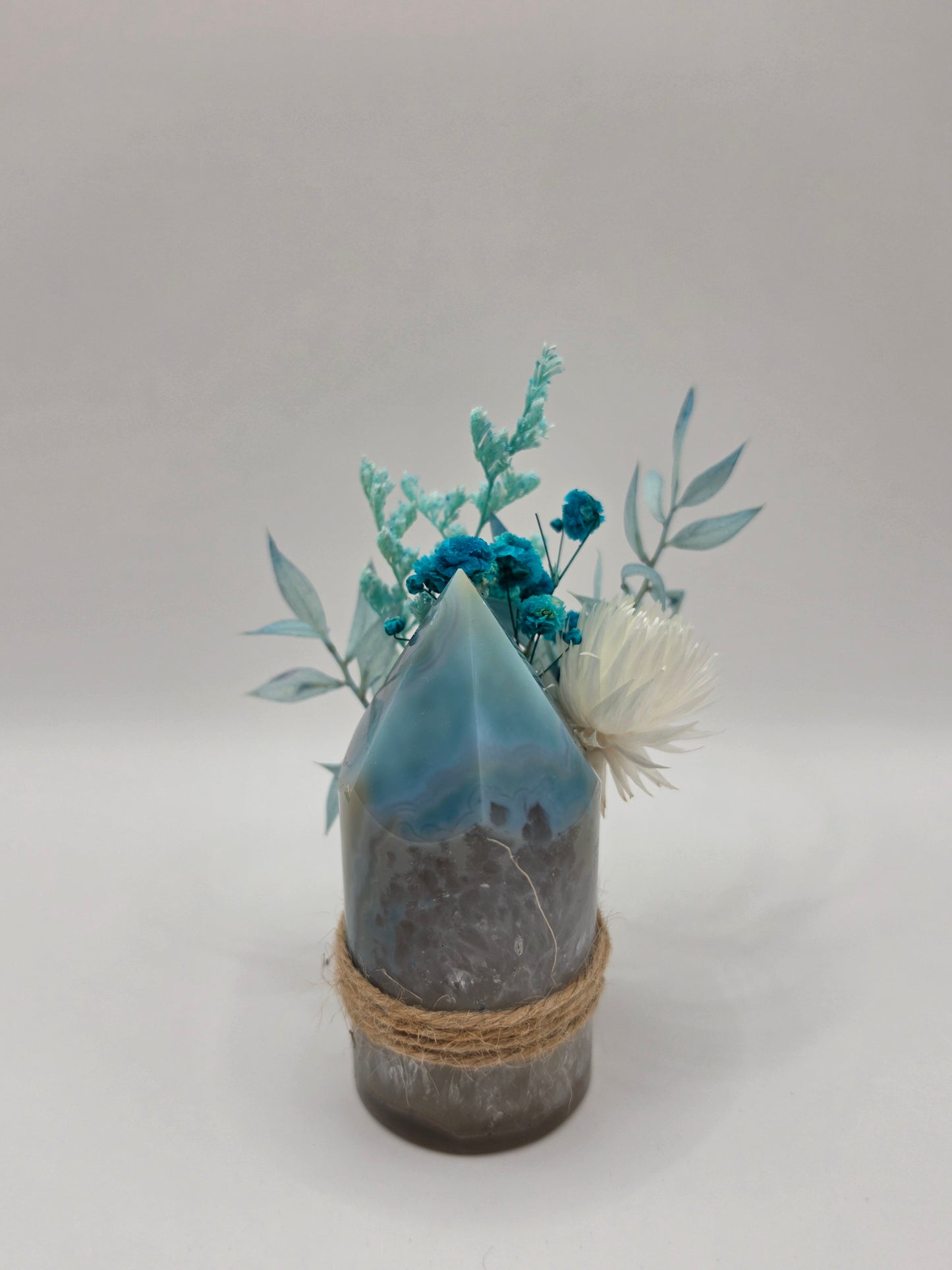 Agate Cylinder with Dried Posy