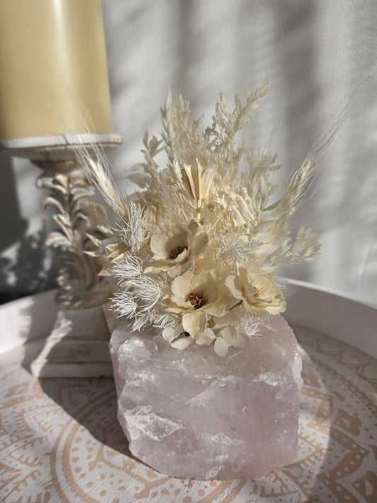 Ivory Meadow Rose Quartz Floral Arrangement