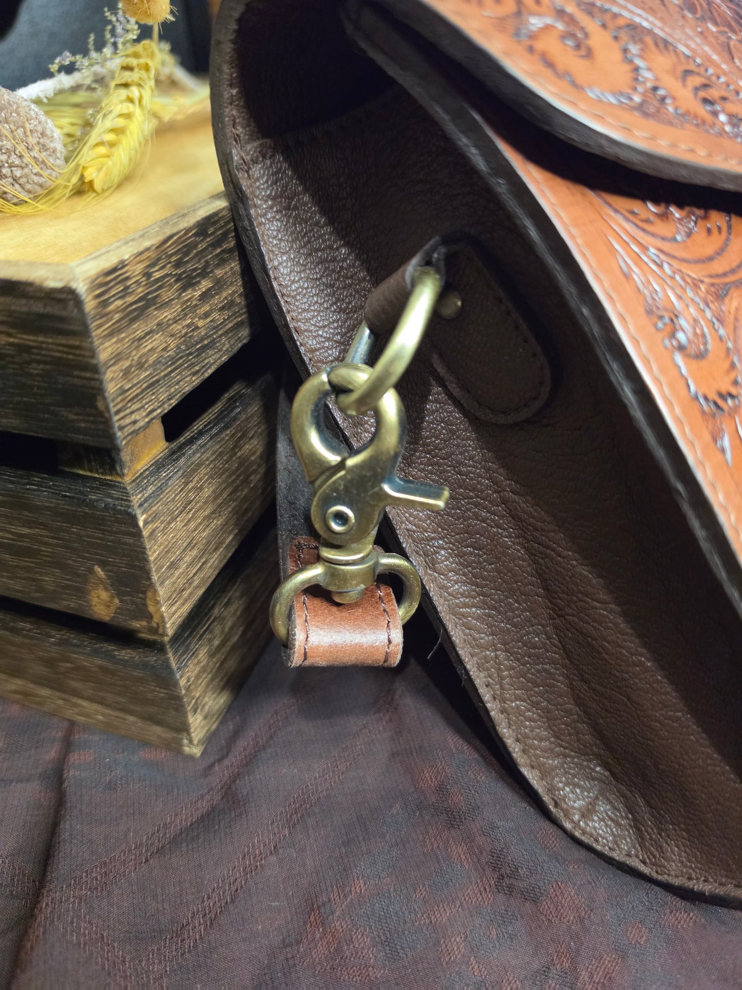 Tooled Leather Crossbody Bag | Fern Glade Luxe