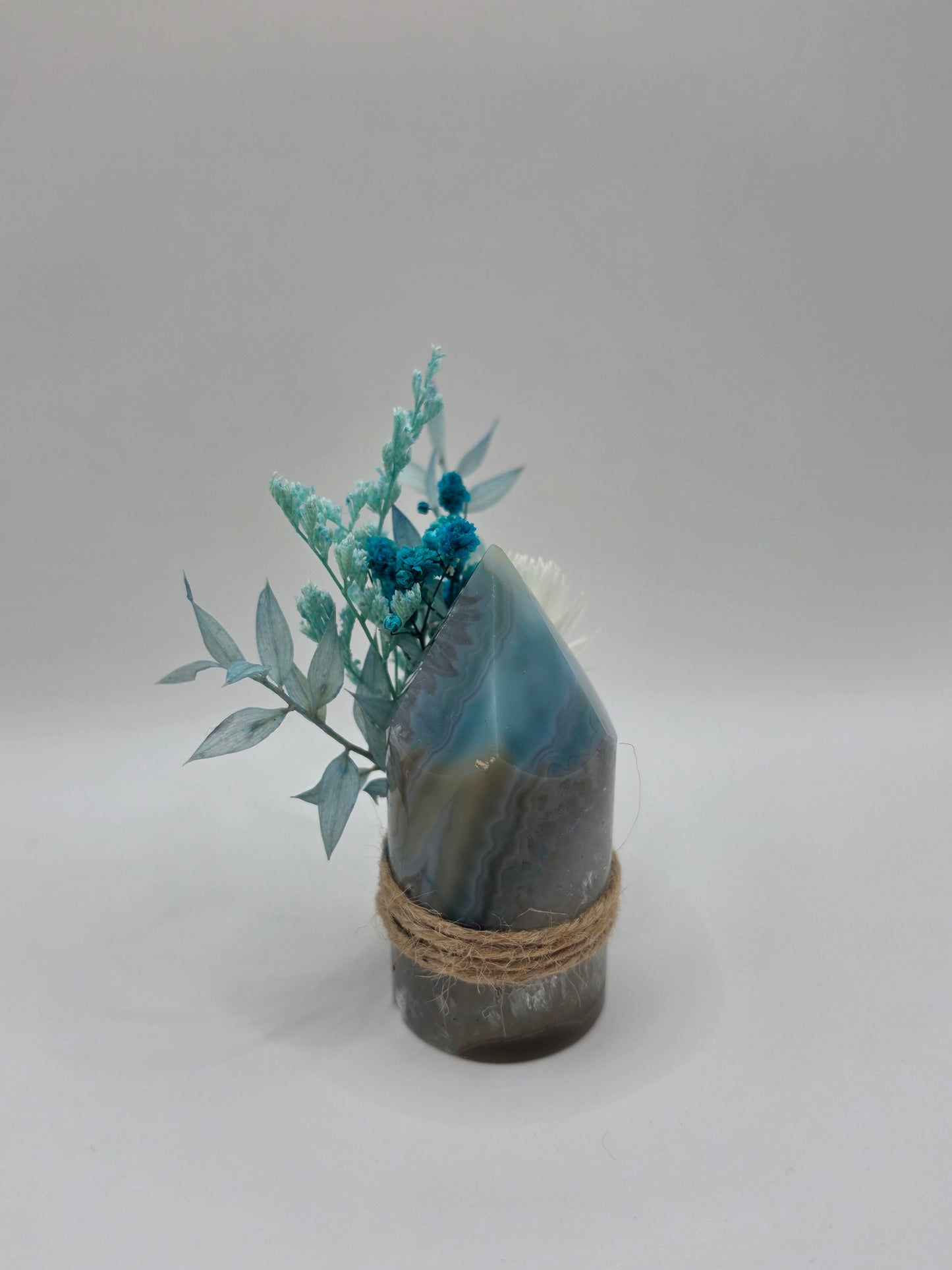 Agate Cylinder with Dried Posy