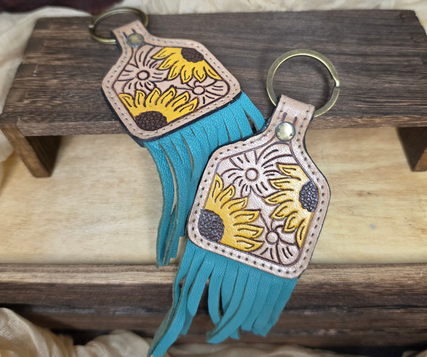 Leather Tooled Keychain | Fern Glade Luxe