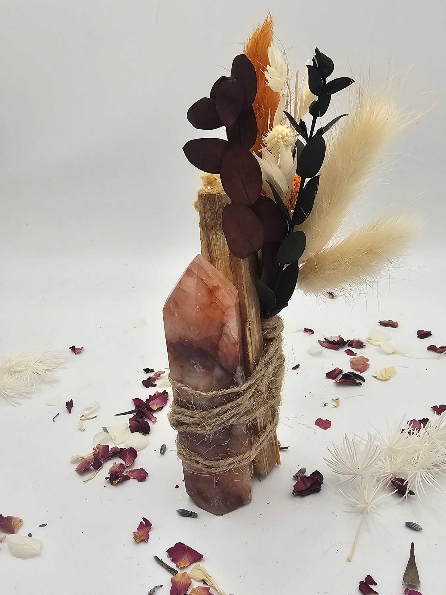 Crystal Tower & Palo Santo With Dried Flower