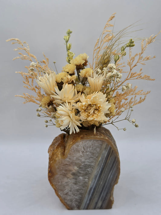 Golden Meadow Agate Floral Arrangement